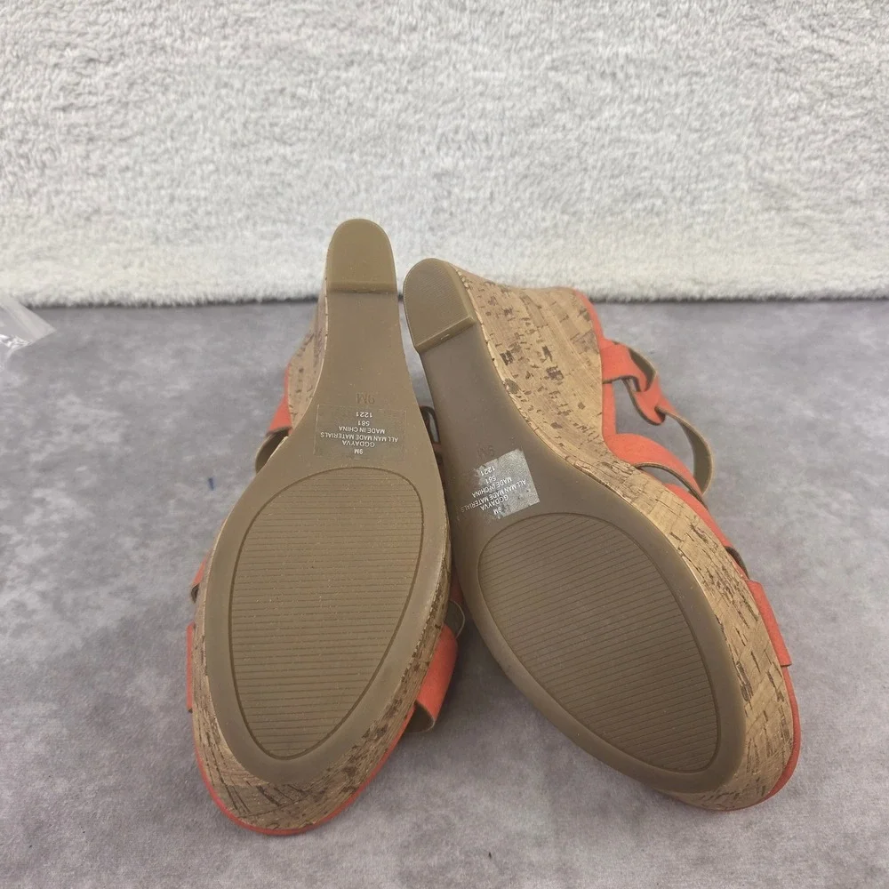GBG Los Angeles Dayva Orange Cork Wedge Platform Sandals GGDAYVA Womens 9M